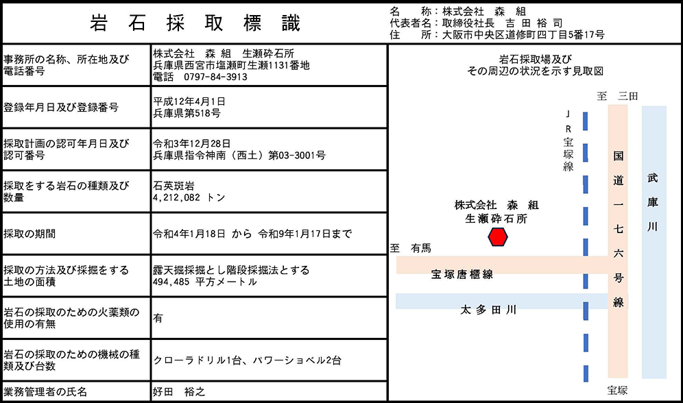 岩石採取標識