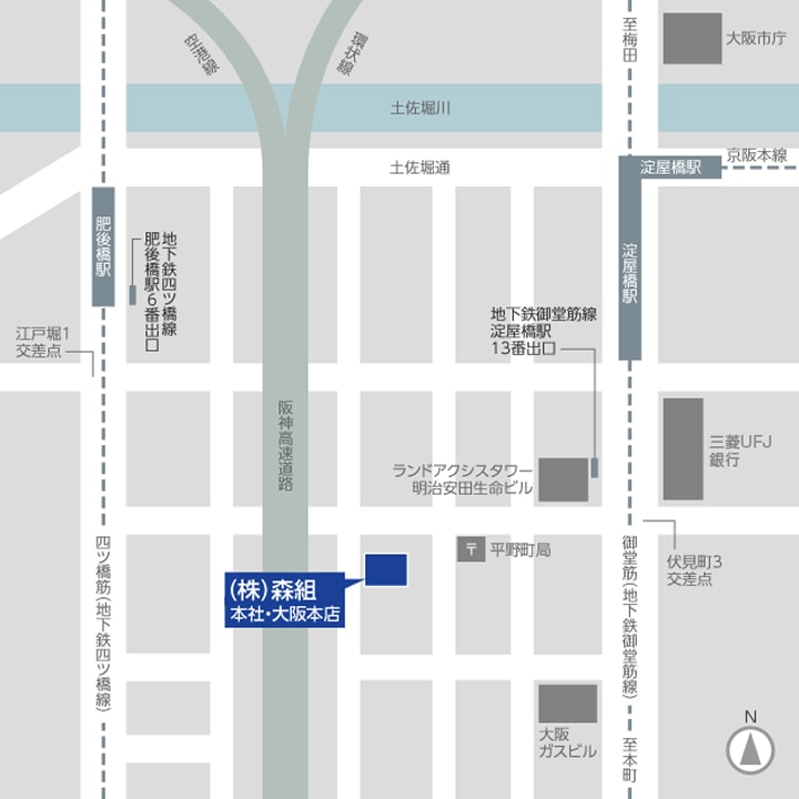 本社・大阪本店 マップ